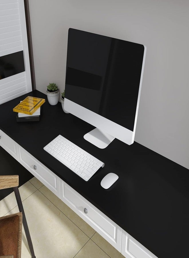 HOME13 Matte Wallpaper Peel & Stick Contact Paper Decorative Self Adhesive Vinyl Wallpaper for Kitchen Cabinet Furniture Countertop Waterproof (24 Inches by 120 Inches, Black Matte Wallpaper) - Image 2